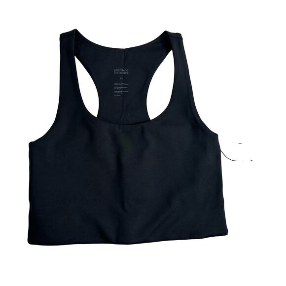 Girlfriend Collective Black Paloma Racerback Sports Bra Sweat Wicking Gym XS - Picture 1 of 4